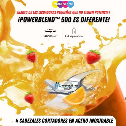 PowerBlend™ 500 - La Licuadora Portátil Más Potente para Batidos y Zumos Frescos al Instante