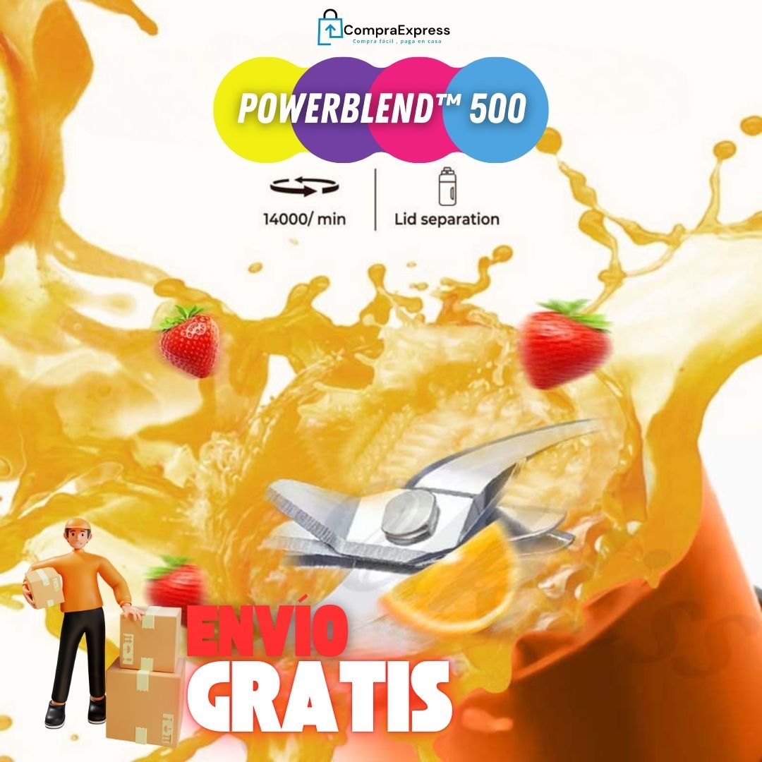 PowerBlend™ 500 - La Licuadora Portátil Más Potente para Batidos y Zumos Frescos al Instante