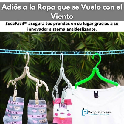 SecaFácil™ -  La Cuerda Antideslizante Ideal para Secar tu Ropa (Rollo de 8 metros)